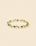 AAN Emerald Green Tulip Minimalist Bracelet | Stainless Steel | Anti-Tarnish